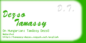 dezso tamassy business card