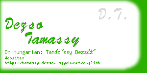dezso tamassy business card